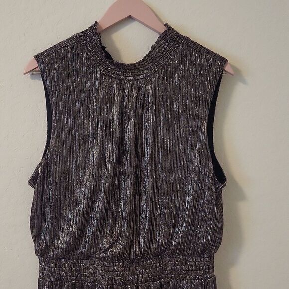 Metallic Smocked Tiered-Skirt Dress XL Sam & Jess - Picture 5 of 15